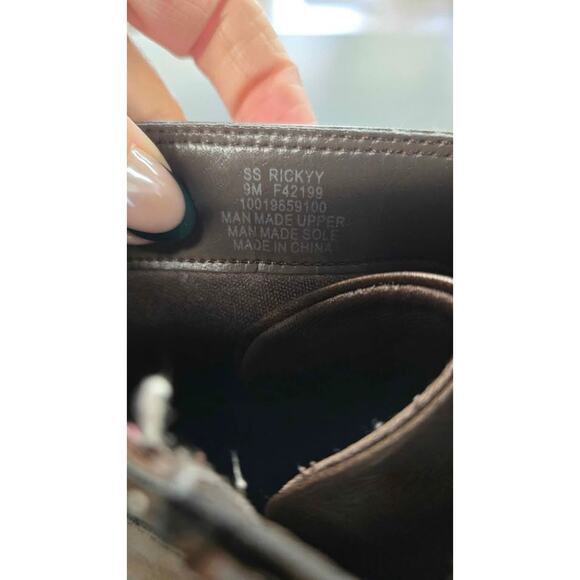 Sun + Stone Rickyy Brown Combat Booties Size 9M Lug Sole Buckle Zip - Picture 6 of 6